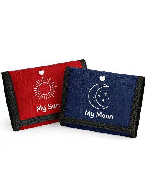 Égi Egyensúly Páros Pénztárca Szett – Nap és Hold Design (2 db)